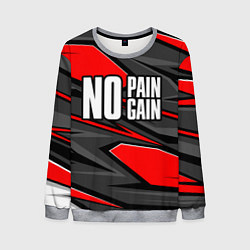 Мужской свитшот No pain no gain - красный