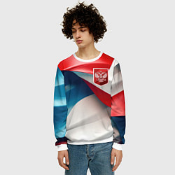 Свитшот мужской Красный герб России, цвет: 3D-белый — фото 2