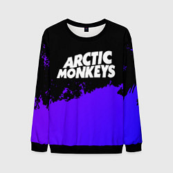 Свитшот мужской Arctic Monkeys purple grunge, цвет: 3D-черный