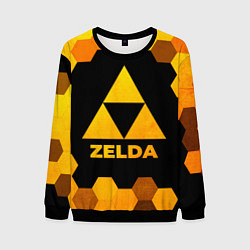 Свитшот мужской Zelda - gold gradient, цвет: 3D-черный