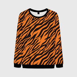 Свитшот мужской Полоски тигра - tiger, цвет: 3D-черный