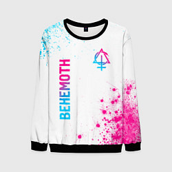 Свитшот мужской Behemoth neon gradient style: надпись, символ, цвет: 3D-черный