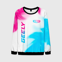 Свитшот мужской Geely neon gradient style: надпись, символ, цвет: 3D-черный