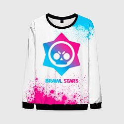 Свитшот мужской Brawl Stars neon gradient style, цвет: 3D-черный