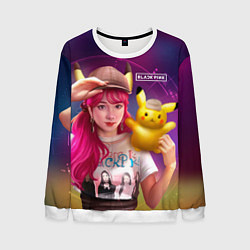 Свитшот мужской Jisoo and Pikachu, цвет: 3D-белый