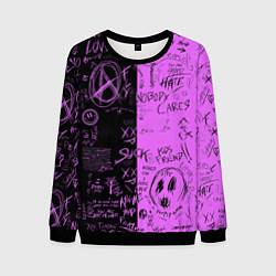 Свитшот мужской Dead inside purple black, цвет: 3D-черный