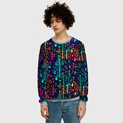Свитшот мужской Флуоресцентные Цветы, цвет: 3D-меланж — фото 2