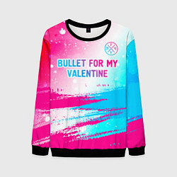 Мужской свитшот Bullet For My Valentine neon gradient style: симво