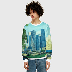 Свитшот мужской Москва-сити Ван Гог, цвет: 3D-белый — фото 2