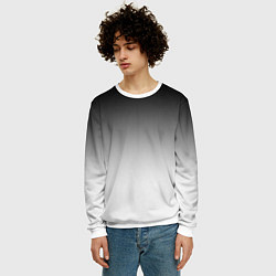Свитшот мужской Black and white gradient, цвет: 3D-белый — фото 2