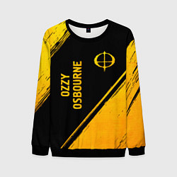 Мужской свитшот Ozzy Osbourne - gold gradient: надпись, символ