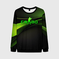 Свитшот мужской CS GO black green logo, цвет: 3D-черный