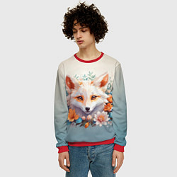 Свитшот мужской Цветочная лиса, цвет: 3D-красный — фото 2