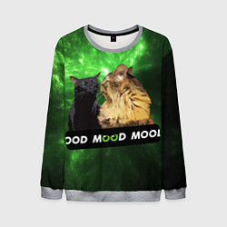 Свитшот мужской Mood - коты из ТикТок, цвет: 3D-меланж