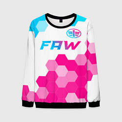 Свитшот мужской FAW neon gradient style: символ сверху, цвет: 3D-черный