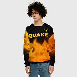 Свитшот мужской Quake - gold gradient: символ сверху, цвет: 3D-черный — фото 2