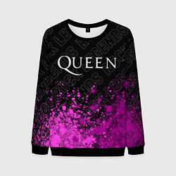 Свитшот мужской Queen rock legends: символ сверху, цвет: 3D-черный
