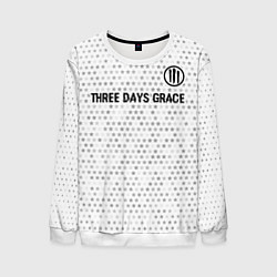 Свитшот мужской Three Days Grace glitch на светлом фоне: символ св, цвет: 3D-белый