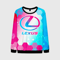 Свитшот мужской Lexus neon gradient style, цвет: 3D-черный