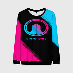 Свитшот мужской Great Wall - neon gradient, цвет: 3D-черный