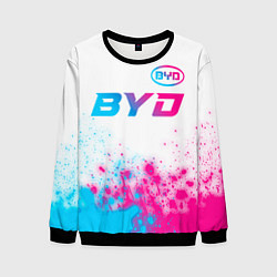 Мужской свитшот BYD neon gradient style: символ сверху