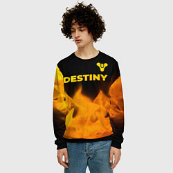Свитшот мужской Destiny - gold gradient: символ сверху, цвет: 3D-черный — фото 2