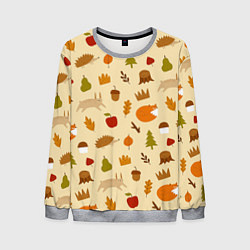 Свитшот мужской Паттерн - осень, цвет: 3D-меланж