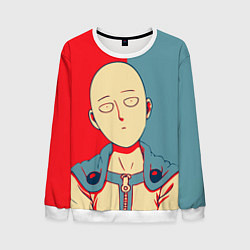 Свитшот мужской Saitama hero face, цвет: 3D-белый