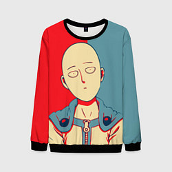 Свитшот мужской Saitama hero face, цвет: 3D-черный