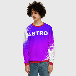 Свитшот мужской Astro neon background, цвет: 3D-красный — фото 2