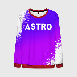 Свитшот мужской Astro neon background, цвет: 3D-красный