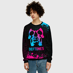 Свитшот мужской Deftones - neon gradient, цвет: 3D-черный — фото 2