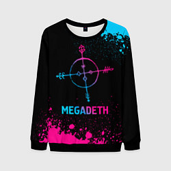 Свитшот мужской Megadeth - neon gradient, цвет: 3D-черный