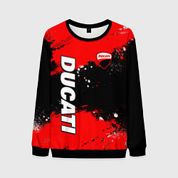 Свитшот мужской Ducati - красная униформа с красками, цвет: 3D-черный