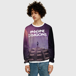 Свитшот мужской Imagine Dragons обложка альбома Night Visions, цвет: 3D-белый — фото 2