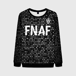 Свитшот мужской FNAF glitch на темном фоне: символ сверху, цвет: 3D-черный