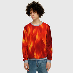 Свитшот мужской Огонь рыжий, цвет: 3D-меланж — фото 2