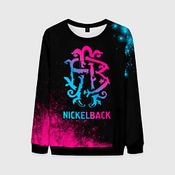 Свитшот мужской Nickelback - neon gradient, цвет: 3D-черный