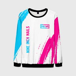 Мужской свитшот Nine Inch Nails neon gradient style: надпись, симв