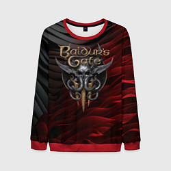Свитшот мужской Baldurs Gate 3 logo dark red black, цвет: 3D-красный