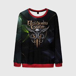 Свитшот мужской Baldurs Gate 3 logo dark green, цвет: 3D-красный