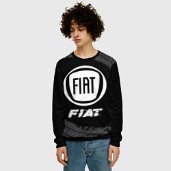 Свитшот мужской Fiat speed на темном фоне со следами шин, цвет: 3D-черный — фото 2