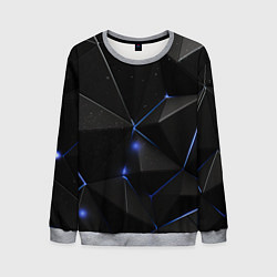 Свитшот мужской Black geometry texture, цвет: 3D-меланж