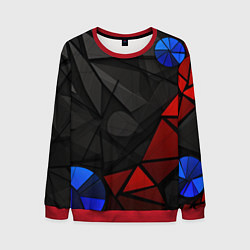 Свитшот мужской Black blue red elements, цвет: 3D-красный