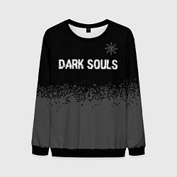 Свитшот мужской Dark Souls glitch на темном фоне: символ сверху, цвет: 3D-черный