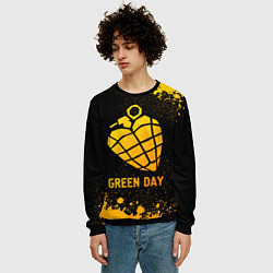 Свитшот мужской Green Day - gold gradient, цвет: 3D-черный — фото 2