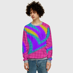 Свитшот мужской Круглые пиксели, цвет: 3D-меланж — фото 2