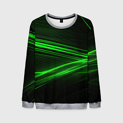 Свитшот мужской Зеленые абстрактный линии, цвет: 3D-меланж