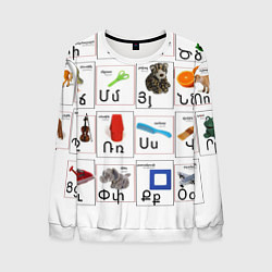 Свитшот мужской Армения моя Букварь, цвет: 3D-белый