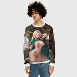 Свитшот мужской Девушка эльф с аппетитными формами, цвет: 3D-белый — фото 2